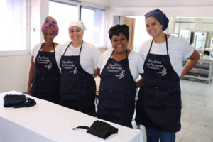 As finalistas do desafio. Da esquerda para a direita: Alessandra de Araújo Vieira, Michelle Marcelly Rodrigues da Costa de Andrade, Andreia Moraes da Fonseca e Natália Rodrigues de Jesus.